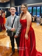 Burgundy Ball Gown Strapless Satin Prom Dresses