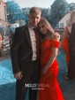 Mermaid Off-the-shoulder Satin Prom Dresses With Split