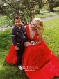 Ball Gown V-neck Floor-length Tulle Prom Dresses With Appliques