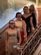 Ball Gown Square Neck Satin Two Piece Prom Dresses With Appliques