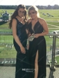 A-line V-neck Chiffon Floor-length Split Front Prom Dresses