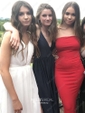 A-line V-neck Chiffon Floor-length Split Front Prom Dresses