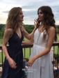 A-line V-neck Chiffon Floor-length Split Front Prom Dresses