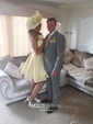 A-line Scoop Neck Satin Homecoming Dresses With Beading