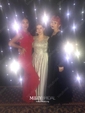 Ball Gown V-neck Satin Tulle Modest Prom Dresses With Appliques