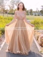 A-line V-neck Tulle Backless Prom Dresses With Ruched