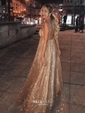 A-line V-neck Tulle Backless Prom Dresses With Ruched