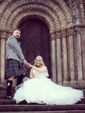 Ball Gown/Princess V-neck Tulle Court Train Wedding Dresses With Beading