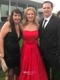 Burgundy Ball Gown Strapless Satin Prom Dresses