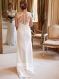 Trumpet/Mermaid Illusion Chiffon Sweep Train Wedding Dresses With Appliques Lace