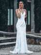 Mermaid V-neck Sparkly Sequin Prom Dresses