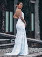 Mermaid V-neck Sparkly Sequin Prom Dresses