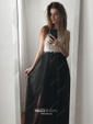 A-line V-neck Floor-length Backless Chiffon Prom Dresses With Beading