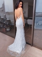 Mermaid V-neck Sparkly Sequin Prom Dresses