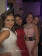 White Ball Gown V-neck Tulle Modest Prom Dresses With Beading