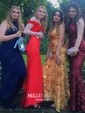 Mermaid V-neck Sparkly Sequin Prom Dresses