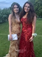 Mermaid V-neck Sparkly Sequin Prom Dresses