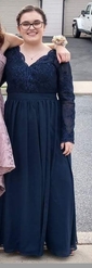 A-line V-neck Floor-length Chiffon Prom Dresses With Appliques