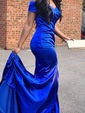 Trumpet/Mermaid Off-the-shoulder Satin Sweep Train Split Front Prom Dresses Sale