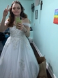 Ball Gown/Princess Off-the-shoulder Tulle Sweep Train Wedding Dresses With Beading