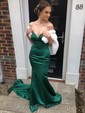 Trumpet/Mermaid Sweetheart Satin Sweep Train Prom Dresses