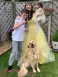 Ball Gown V-neck Tulle Ruffle Tiered Prom Dresses