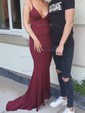 Sheath/Column V-neck Jersey Backless Prom Dresses With Ruched