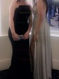 A-line Floor-length V-neck Chiffon Split Front Prom Dresses