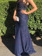 Mermaid Strapless Stretch Crepe Prom Dresses With Appliques