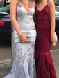 Mermaid V-neck Sparkly Sequin Prom Dresses