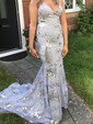 Mermaid V-neck Sparkly Sequin Prom Dresses