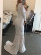 Mermaid One Shoulder Jersey Long Sleeves Modest Prom Dresses