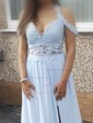 A-line V-neck Chiffon Prom Dresses With Appliques