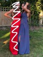 A-line Ankle-length Halter Chiffon Split Front Prom Dresses