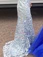 Mermaid V-neck Lace Prom Dresses With Appliques