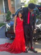 Mermaid V-neck Sparkly Sequin Prom Dresses
