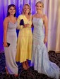 Mermaid Scoop Neck Tulle Prom Dresses With Appliques