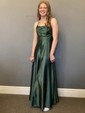 Sheath/Column Cowl Neck Ankle-length Satin Prom Dresses