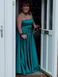 Ball Gown/Princess Floor-length Straight Satin Pockets Prom Dresses