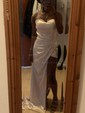 Sheath/Column V-neck Satin Prom Dresses With Ruched