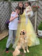 Ball Gown V-neck Tulle Ruffle Tiered Prom Dresses