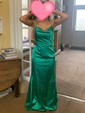 Sheath/Column Sweep Train Cowl Neck Silk-like Satin Prom Dresses