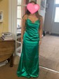 Sheath/Column Cowl Neck Satin Prom Dresses