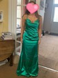 Sheath/Column Sweep Train Cowl Neck Silk-like Satin Prom Dresses