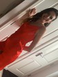 Red Sheath/Column Cowl Neck Satin Prom Dresses
