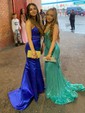 Trumpet/Mermaid Sweep Train Sweetheart Satin Beading Prom Dresses