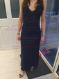 Sheath/Column V-neck Floor-length Jersey Prom Dresses With Appliques