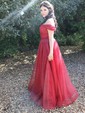 Ball Gown/Princess Floor-length Off-the-shoulder Glitter Prom Dresses