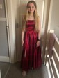 A-line Scoop Neck Satin Prom Dresses With Ruched