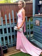 Mermaid Halter Glitter Backless Prom Dresses